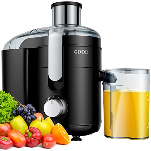 GDOR Entsafter 600W Entsafter Gemüse Und Obst Mit Großem 65mm Einfüllschacht 3 Geschwindigkeiten Juicer Hohe Ausbeute Juicer Machine Leicht Zu Reinigen Kompakte Juicers BPA-freie Reinigungsbürste