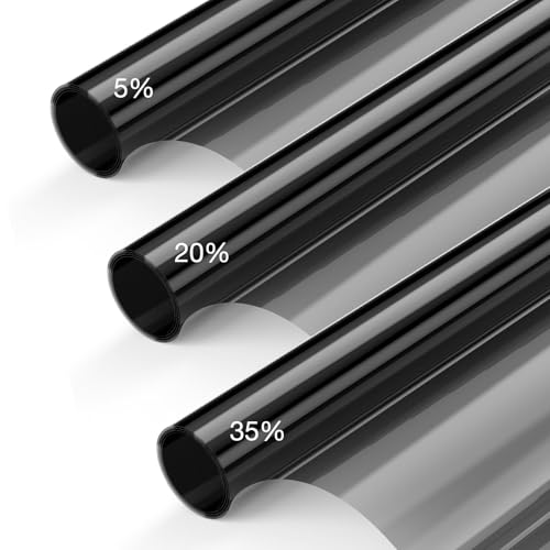 Vepagoo Tönungsfolie Auto, Scheibentönungsfolie Auto, 5% VLT - Länge: 305CM, Breite: 50CM, blockiert UV-/IR-Strahlen, Hitze und Blendung - Kratzfeste Autofensterfolie Heat & Glare