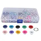 Tnfeeon 10-farbiges Tüllen-Werkzeug-Set, Eisen, Kunststoff, Robuste Struktur, Bunte Beschichtung, Ösen-Set mit Aufbewahrungsbox für Kleidungsmodifikation(6mm)