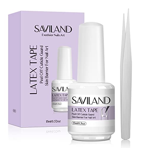 Saviland Liquid Nail Latex für Nägel– Latexband für Nägel Kunst Peel Off Nagelhaut Nagellack Schutz Hautbarriere Schutz Gel Nagellack Maniküre Starter Zubehör für Nagelstudio Home DIY