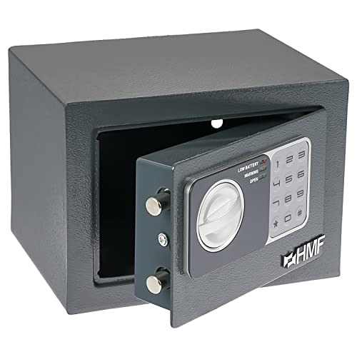 HMF 46126-11 Safe Tresor klein mit Zahlenschloss, Möbeltresor | 23 x 17 x 17 cm | Anthrazit