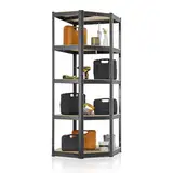 Juskys Eckregal Lagerregal Corner Basic 180 x 70 x 40-70 cm (HxBxT) - 875 kg - 5 Böden - Metall verzinkt - Schwerlastregal Steckregal Kellerregal - Grau