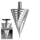 CYLBAQ Stufenbohrer 6-60mm, Schälbohrer HSS 4241, Stufenbohrer Metall 13mm Schaft, Kegelbohrer mit 12 Stufen, Lochbohrer für Kunststoff, Holz - Hochwertiger HSS Kegelbohrer