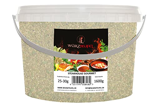 Steakhouse, Steakhaus Gourmet, Grill – Gewürz, feinstes BBQ Grillgewürz, Bratengewürz. PE - Eimer 1600g (1,6KG)