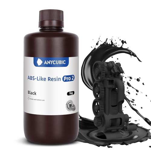 ANYCUBIC ABS-Like Resin Pro 2, 3D Drucker Resin mit erhöhter Festigkeit und Zähigkeit, Hoher Präzision und Geringe Schrumpfung, Weitgehende Kompatibilität mit allen Resin 3D Druckern (Schwarz,1000g)