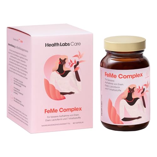 Health Labs Care FeMe Complex – Eisen, Lactoferrin & 7 Wirkstoffe – Unterstützt Energie, Immunsystem & Blutbildung – Gegen Müdigkeit – Für eine bessere Eisenaufnahme 60 vegane Kapseln