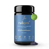 rubyni® Wildheidelbeere (60 Kapseln) • Reiner Bio-Wildheidelbeerextrakt mit Anthocyanen • Sekundäre Pflanzenstoffe • Hochdosiertes Wildheidelbeerpulver • Heidelbeere • 100% biologisch & vegan