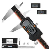 HARDELL Messschieber Digital 150mm, Schieblehre Digital Edelstahl mit LCD Display, Digitaler Messschieber mit Zoll und Millimeter-Umwandlung, Haushalt & Industrie Messwerkzeug mit 2 Ersatzbatterie