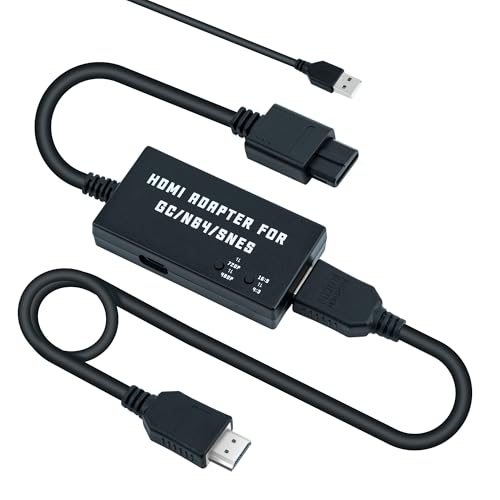 Mcbazel N64/SNES zu HDMI Konverter HDMI Kabel für N64/SNES Konsole auf HDMI HDTV unterstützt 480p/720p/Stereo-Audio/16:9/4:3-Formatverhältnis