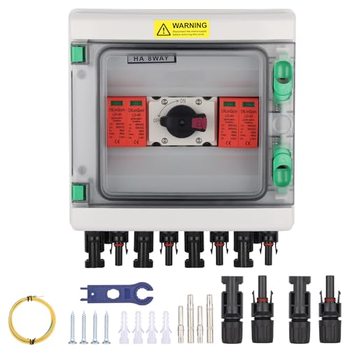 überspannungsschutz pv - 1000V LONQ.X+SPD Solar Anschlusskasten, Blitzschutz dc trennschalter pv anlage 2 string 2 in 2 out, DC Combiner box Leitungsschutzschalter Solar balkonkraftwerk