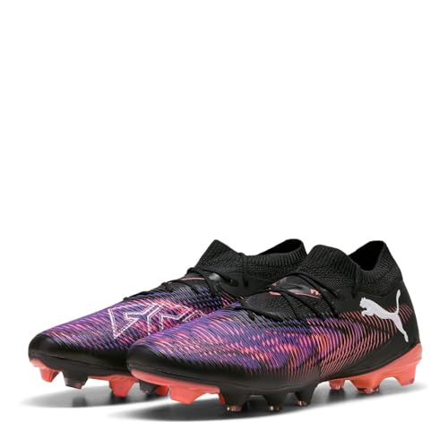 PUMA Unisex Future 8 Match FG/AG Fussballschuh, Black White-Glowing RED, 43 EU