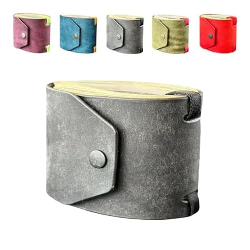 Fokayo Die Geldpapier -Wrap -Brieftasche, schneller Geldzugangshalter für Bargeld, Leder -Geldbrieftaschenorganisator, handliche Geldbörse mit magnetischem Verschluss (Grey)