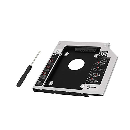 Getue 2nd HDD SSD Hard Drive Caddy Tray Replacement for MacBook Pro 13/15/17 inch A1278 A1286 A1297 2008 2009 2010 2011 2012 Internal Laptop CD/DVD-ROM Optical SuperDrive Adapter to 2.5 Inch 9.5MM