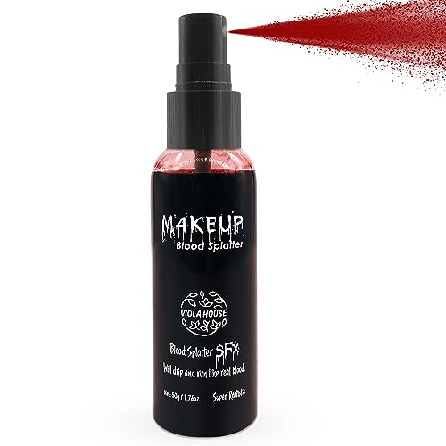 VIOLA HOUSE Kunstblut Rot Spray, Fake Blood Spray Künstliches Halloween Blut Filmblut Vampirblut Zombieblut für Fasching und Karneval, Sfx Make Up Face Body Paint. Net:50g/1.76oz