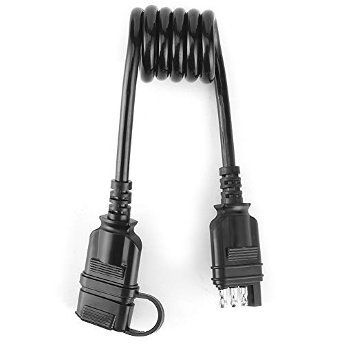 Dyocoag 4 Pin Flachverlängerung Kabelbaum 3 -Fuß -Abdeckstil -Stecker Flexible gewickeltes Kabel für Anhänger für Marine Boat Horse Cargo Utility Anhänger geeignet