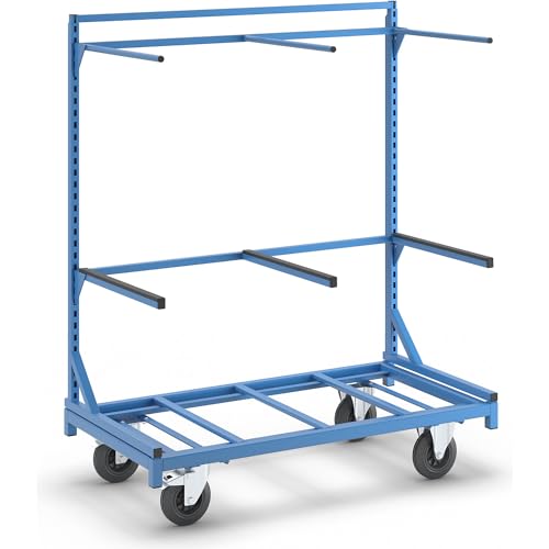 eurokraft | pro | Tragarm-Regalwagen | Tragfähigkeit 350 kg | Grundmodell ohne Tragarme