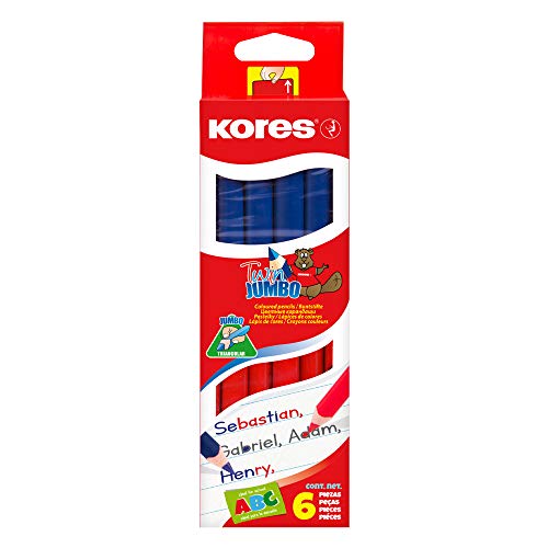 Kores 94851 - Twin Jumbo: Doppelseitige Rot und Blaue Silbenstifte für Kinder