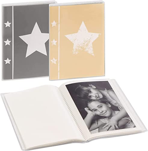 Hama Skies Synthetic Grey Fotoalbum und Protector - Fotoalbum (beige, grau, synthetisch, 10 x 15 cm, 2 Blatt, 125 mm), 1 Packung mit 24 Blatt