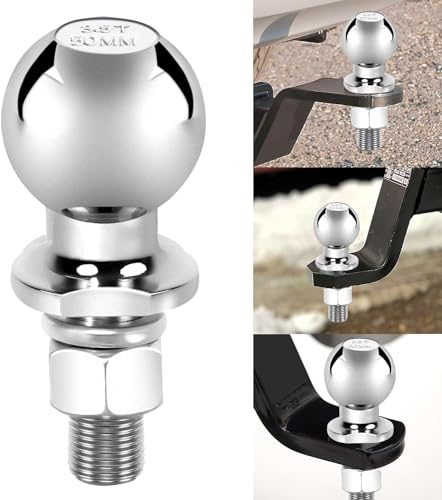 Anhängerkupplungskugel,50mm 3.5T,Ø22mm Schraube,Kugelkopfbolzen Gerade Ackerschiene,Kugelkopf Traktor Ackerschiene,für Ackerschiene bis 3.5 Tonnen, Ackerschiene Kupplungskugel für Traktor