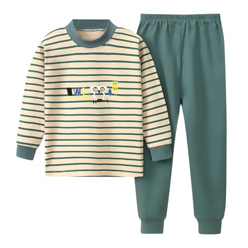 Fleece Pyjama Set Kinder - Warm Kuschel Schlafanzug Sweatjacke Pullover + Hose Jogginganzug Kinder Schlafanzug Langarm Pyjama Set Kleinkind Winter Langarm Hausanzug Kinder Pyjama Set