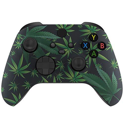 eXtremeRate Front Gehäuse Case für Xbox Series X&S Controller, Vorderseite Hülle faceplate Cover Skin Shell Zubehör für Xbox Core Controller(Blätter)-Kein Controller