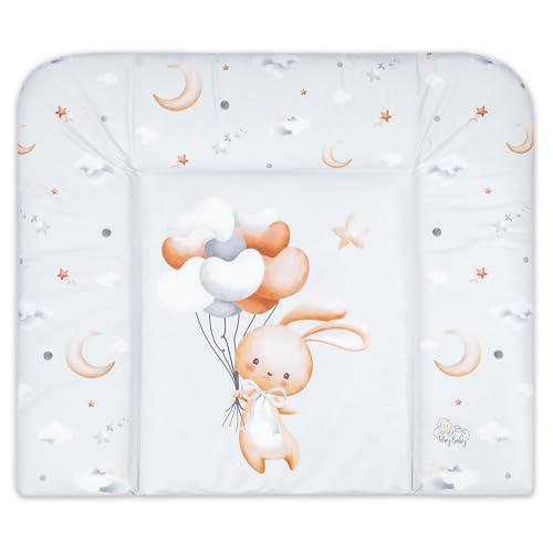 Wickelauflage Wickelkommode Auflage Baby 75 x 72 cm - Wickelmatte Wickeltischauflage Wasserfest Wickelunterlage Weich Kaninchen