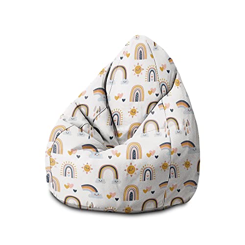 DreamRoots Sitzsack Kinder mit füllung - Bodenkissen Kinder Sitzsack - Sitzsack Kinderzimmer 70 x 70 x 105 cm - Bean Bag Kinder - Bubibag Sitzsack - Kindersitzsack - Sitzkissen Boden Kinder 1