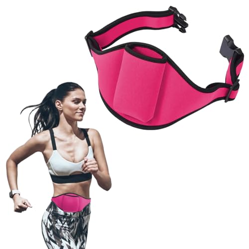 NJCXOLA Fitness Tasche,Verstellbare Mikrofon-Gürtel, Mikrofon-Halterung, Bauchtasche Tragegurt für Kabelloser Vertikaler Mic Sender, für Fitness-Lehrer, mikrofon tasche, fitness gürtel(Rose)
