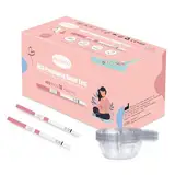 Schwangerschaftsteststreifen, hCG-Schwangerschaftstest für zu Hause zur Früherkennung, über 99% Genau, 20 Stück Einzeln Verpackt mit Urinbechern, Schwangerschaftstests 5mm Breit, 10mIU/mL