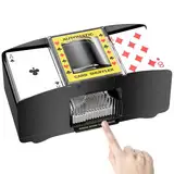 Gvolatee Kartenmischmaschine Elektrische, Mischmaschine für 2 Decks, Kartenmischer, Karten Mischautomat, Card Shuffler, Kartenmischgerät, Mischelmaschiene für UNO, Poker, Texas Hold Em, Blackjack