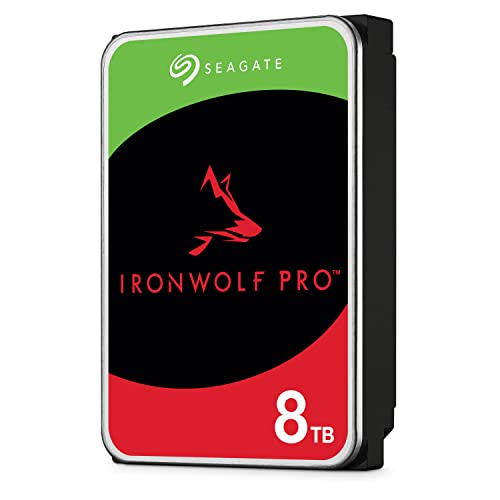 Seagate IronWolf Pro, NAS interne Festplatte 8TB HDD, 3.5 Zoll, 7200 U/Min, 256 MB Cache, SATA 6GB/s, silber, inkl. 3 Jahre Rescue Service, Modellnr.: ST8000NE0004