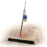 Novaliv Großer Besen Saalbesen 60 cm mit Teleskopstiel Borsten Kunstborsten Besen fein mit Stiel Werkstattbesen Hallenbesen Industriebesen Hausbesen Kehrbesen Zimmerbesen Haarbesen Besen groß