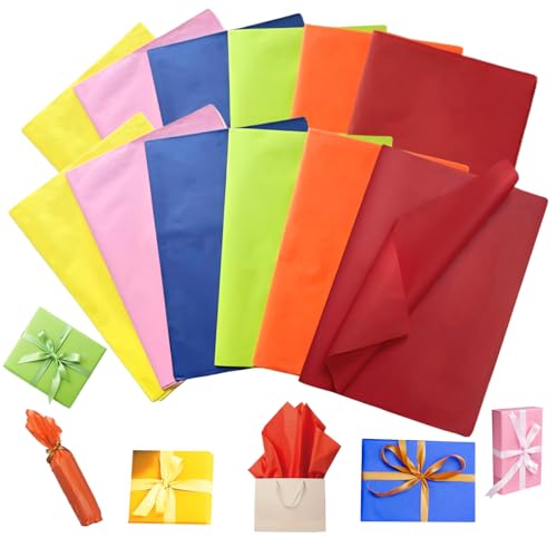 120 Blatt Seidenpapier Bunt 6 Farben Tissue Paper Verpackungsmaterial Geschenkpapier für Hochzeit Geburtstag Deko DIY Basteln Verpacken,Ostergeschenke Kinder 35x50 cm,Muttertagsgeschenke für Mama