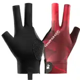 EIHI 1 Stück Billiards Billard Handschuh, Snooker Handschuhe, Billiard Pool Cue Gloves, Rot rutschfeste Poolhandschuhe, Verstellbare Poolhandschuhe, Geeignet für Pool-Spiele, Snooker, Carom-Spiele