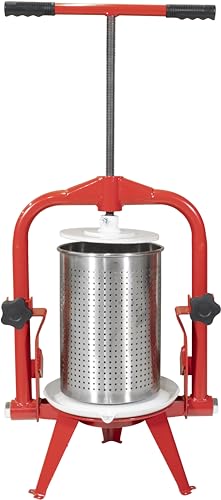 Güde Obstpresse OP 9 (9 Liter Presskorb aus gelochtem Edelstahl, massiver Stahlrahmen, lebensmittelecht lackiertes Auffangbecken, schwenkbares Druckwerk, robuste Stahlspindel, fertig montiert)