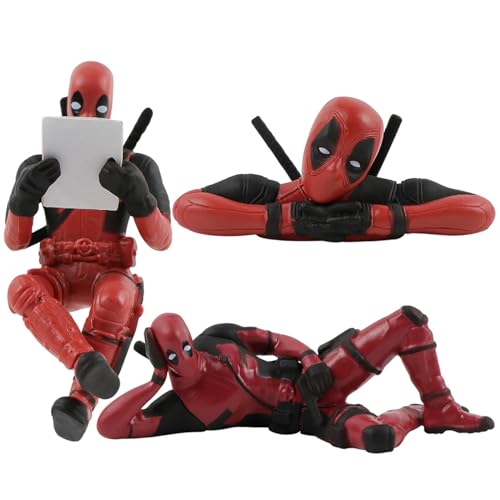 MUNSKT Lustiger Anime-Deadpool-Anime-Auto-Innendekoration-Zubehör, Deadpool-Anime-Rückspiegel-Dekoration, Auto-Innendekoration, Geschenk, Marvel-Geschenke für Männer, 3 Stück