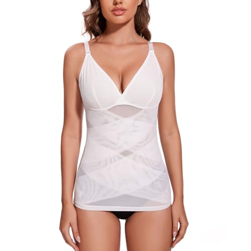 MISS MOLY Damen Unterhemd Bauch Weg Formende Tank Top Elastizität Shapewear Unterhemd Damen Figurformendes Trägertop Body Shaper Camisole Shaping Hemd