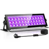 Lightasea 100W Schwarzlicht LED, UV Schwarzlichtlampe mit Stecker IP66 Wasserdicht UV Strahler Außen, Fluoreszenz Blacklight Partylicht mit Schalter für Halloween Aquarium Bar Neonfarben Disco