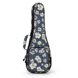 Surwin Ukulelentasche 21’ 23’ 26’ Ukulele Case Bag für Sopran Konzert Tenor, Tragbare Ukulelen Tasche Rucksack Aufbewahrung Soft Case Verstellbarem Schultergurt (21 Zoll,Hibiskus)