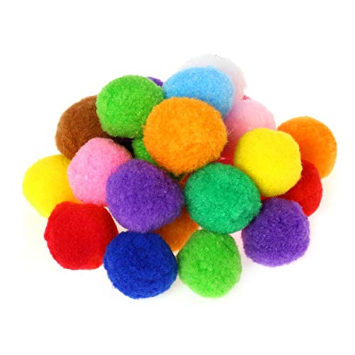 Pompons zum Basteln, verschiedene Farben, flauschige Pompons, Bälle für Puppen, Basteln und Hobby-Dekoration (5 cm)