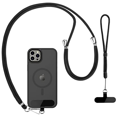 CACOE Handy-Umhängeband, 2er-Pack – 1 verstellbares Umhängeband, 1 Handschlaufe, 2 Pads, universelle Umhängetasche, multifunktional, kompatibel mit den meisten Smartphones