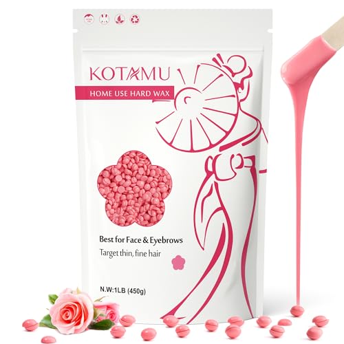 KOTAMU Rose Wachs für Haarentfernung, 450g Pink Waxing für Gesicht Augenbrauen Beine Arme Bikini Full Body Sensible Haut ohne Wachsstreifen, Wax für Mann Frau Hause und im Salon