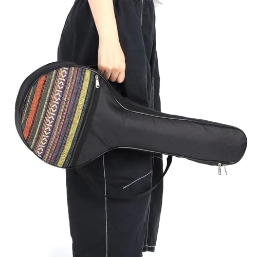 4 String Banjo Tasche, 63,5x26,5x7,5cm/25x10,4x3 Zoll Banjo Organizer Banjo Tasche 4-Saiten-Banjo-Tasche Gig Ethnischer Stil Banjotasche Baumwolle mit verstellbaren Riemen Instrumentenzubehör