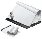 60 Versandbeutel Plastik Versandtaschen 420 x 520mm + 50mm Versandtüten Warenbeutel,Selbstklebend und Blickdicht für Kleidung und Textilien-Weiße