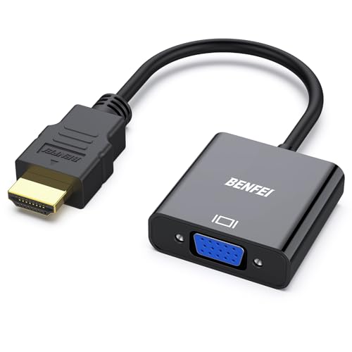 BENFEI HDMI auf VGA, Unidirektional HDMI-Computer auf VGA-Monitor Adapter (Stecker auf Buchse) für Computer Desktop Laptop PC Monitor Projektor HDTV Chromebook Raspberry Pi Roku Xbox und mehr