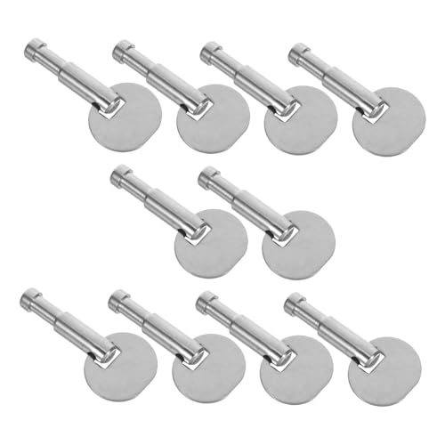 HOLIDYOYO 10er Schachtel Schlüsselzubehör Für Spieluhren T-bar-austauschschlüssel Universeller Schlagzeug-stimmschlüssel Pedup -schlüsselreparatur Musikalischer Bewegungsersatz Metall Silver