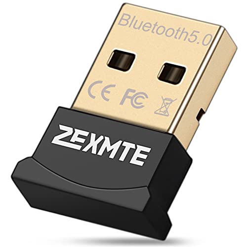 ZEXMTE Bluetooth Adapter PC, Multi-Device-Konnektivität USB Bluetooth Dongle 5.0 für Laptop PC- Nterstützung Windows 10/8/7/ Vista/Xp, Für Maus/Tastatur/Headset