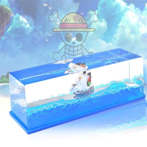 Bukezudang Kreuzfahrtschiff Fluid Drift Flasche, Golden Merry Unsinkable Cruise Ship, Unsinkable Boot In Einer Box, “Going Merry” Ship Fluid Drift Bottle, Ship Fluid Drift Bottle, für Tischdekoration