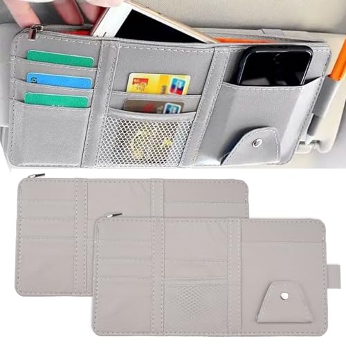 2 Stück Sonnenblende Organizer, Aufbewahrungstasche für Auto-sonnenblenden, 29 x 15cm Auto Sun Visor Organizer Multifunktions, Sonnenblenden Aufbewahrung für Rechnung, Karten, Kartenlizenzschlüssel