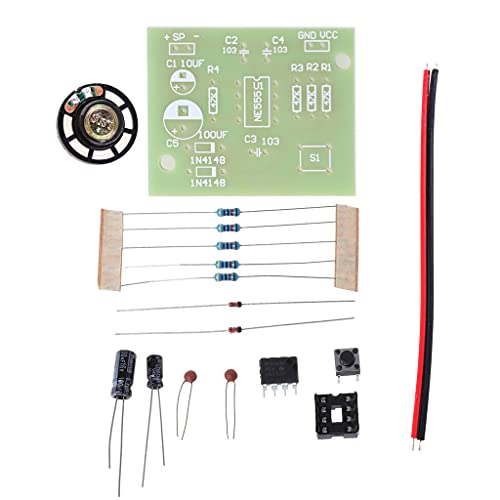 Riiichflowshop NE555 Oszillator Summer Elektronischer IY-Tongenerator LED 8R 025 W Lautsprecher